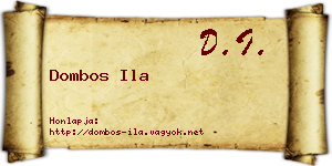Dombos Ila névjegykártya